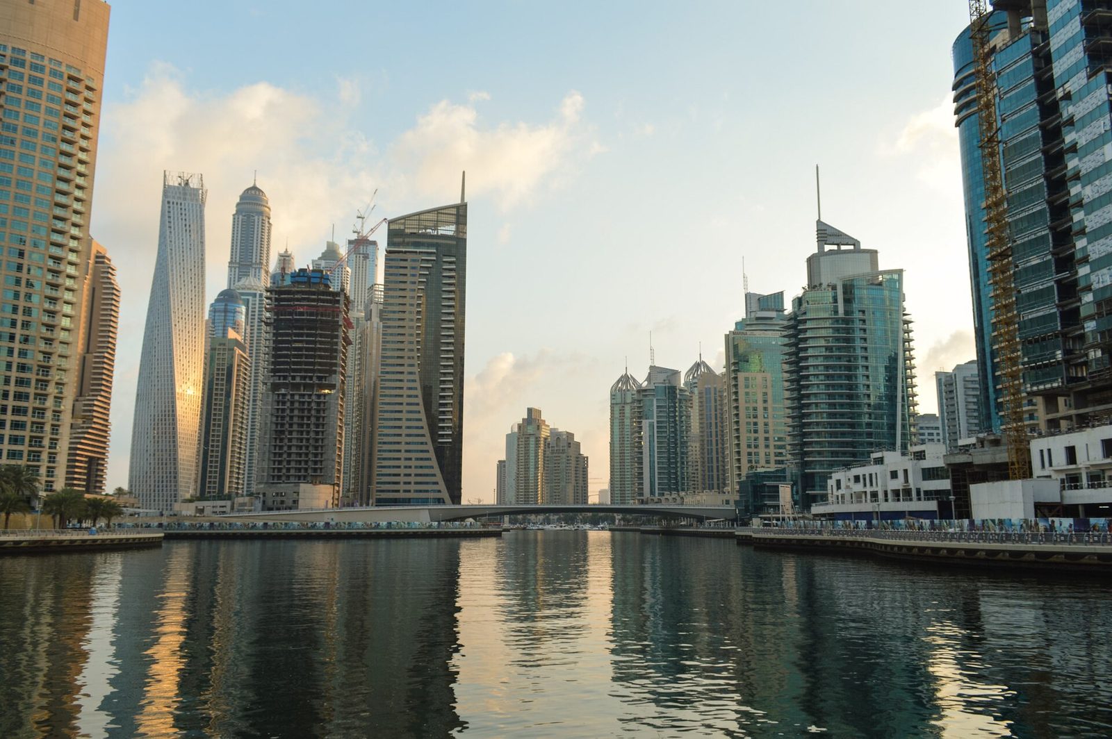 Dubai Marina waterfront promenade and residential towers
